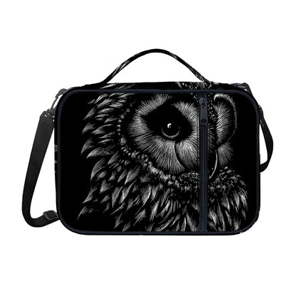 Black And White Owl Print Shoulder Strap Bible Bag