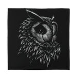 Black And White Owl Print Silk Bandana