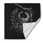 Black And White Owl Print Silk Bandana