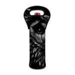 Black And White Owl Print Single Neoprene Wine Tote