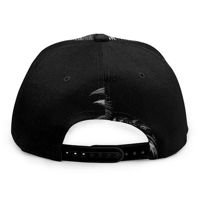 Black And White Owl Print Snapback Cap