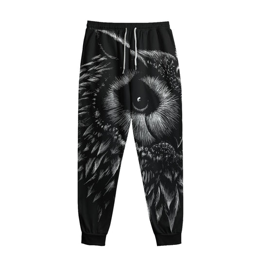 Black And White Owl Print Sweatpants