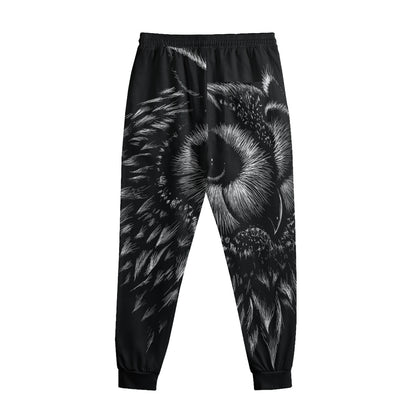 Black And White Owl Print Sweatpants