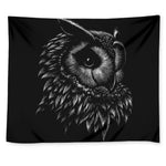 Black And White Owl Print Tapestry