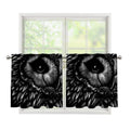 Black And White Owl Print Tier Curtains