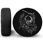 Black And White Owl Print Tire Cover With Camera Hole