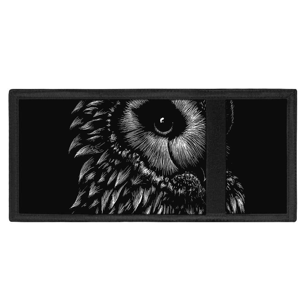 Black And White Owl Print Trifold Wallet