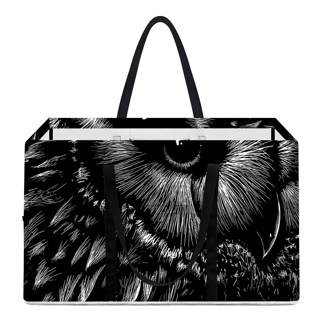 Black And White Owl Print Utility Tote Bag