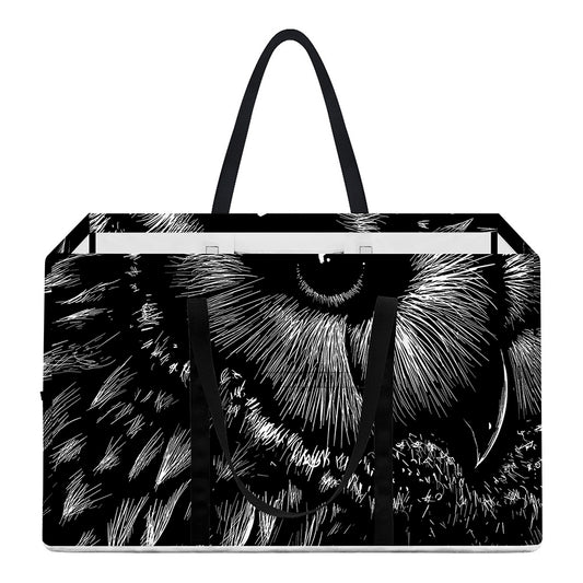 Black And White Owl Print Utility Tote Bag