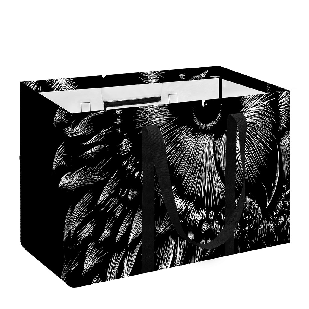 Black And White Owl Print Utility Tote Bag