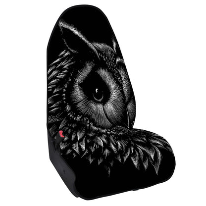 Black And White Owl Print Waterproof Car Seat Cover