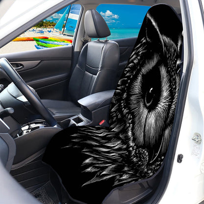 Black And White Owl Print Waterproof Car Seat Cover
