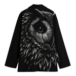 Black And White Owl Print Women's Blazer