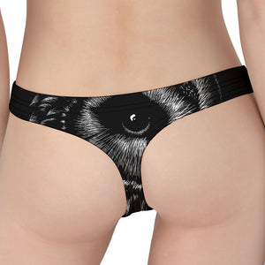 Black And White Owl Print Women's Thong