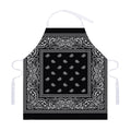Black And White Paisley Bandana Print Adjustable Apron
