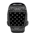 Black And White Paisley Bandana Print Baby Seat Cover
