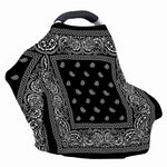 Black And White Paisley Bandana Print Baby Seat Cover