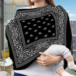 Black And White Paisley Bandana Print Baby Seat Cover