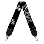 Black And White Paisley Bandana Print Bag Strap