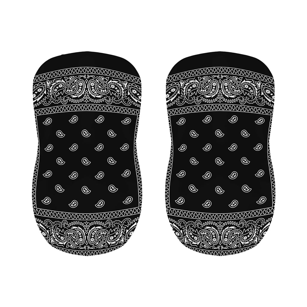 Black And White Paisley Bandana Print Bar Stool Covers