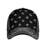Black And White Paisley Bandana Print Baseball Cap