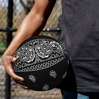 Black And White Paisley Bandana Print Basketball