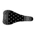 Black And White Paisley Bandana Print Bicycle Seat Cover