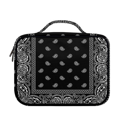 Black And White Paisley Bandana Print Briefcase Bible Bag