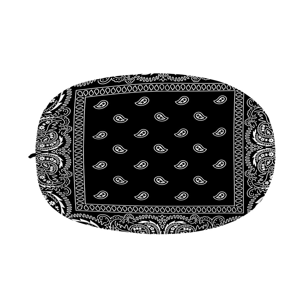 Black And White Paisley Bandana Print Car Side Mirror Covers