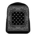 Black And White Paisley Bandana Print Casual Backpack