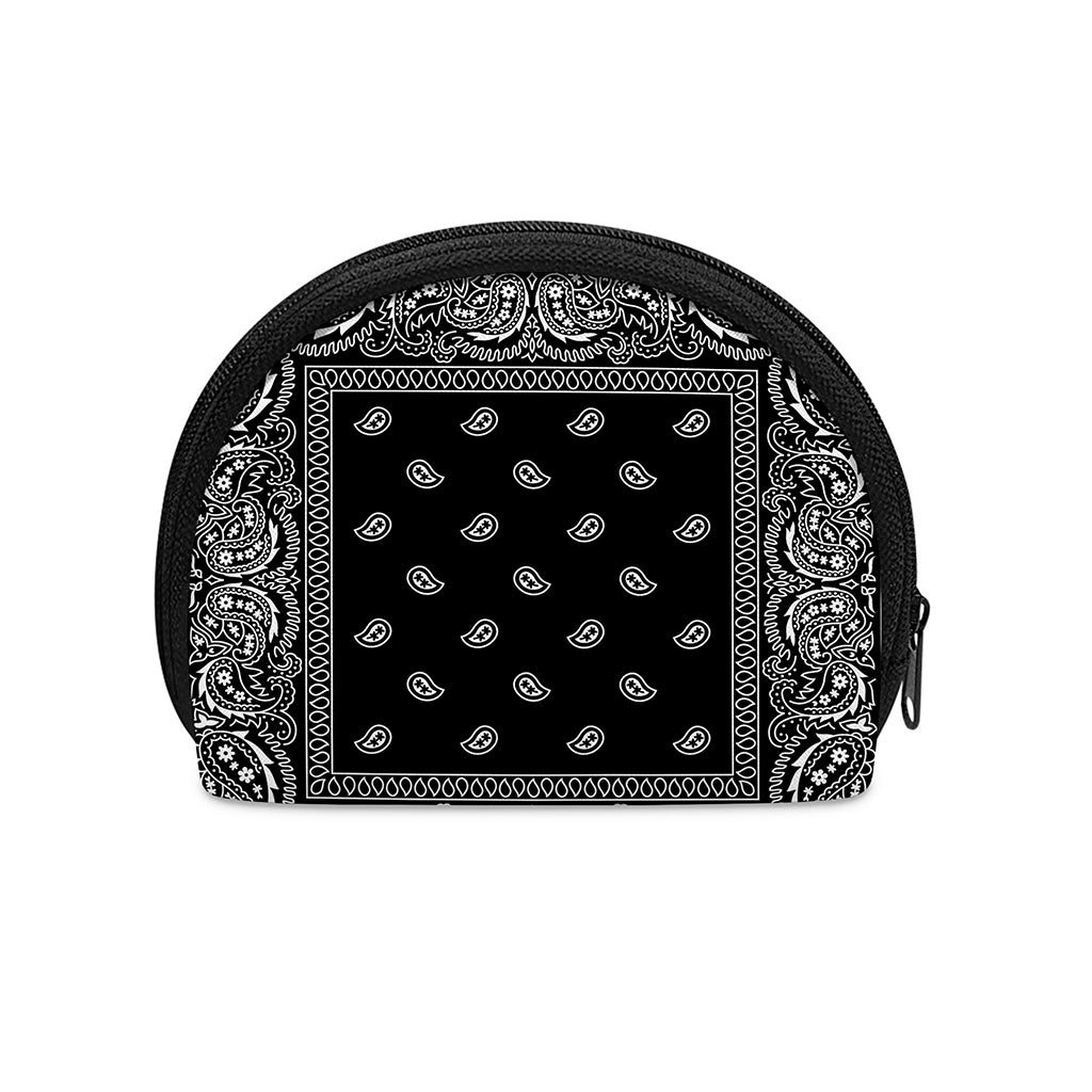 Black And White Paisley Bandana Print Coin Purse