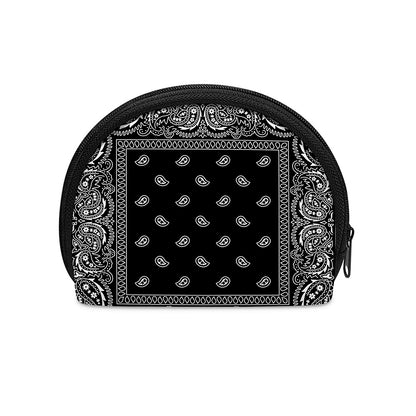 Black And White Paisley Bandana Print Coin Purse