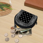 Black And White Paisley Bandana Print Coin Purse
