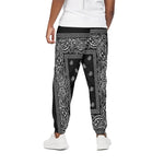 Black And White Paisley Bandana Print Cotton Pants