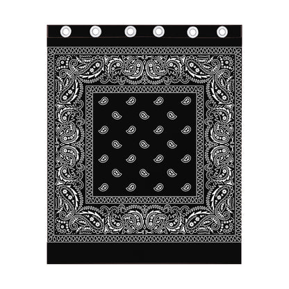 Black And White Paisley Bandana Print Curtain