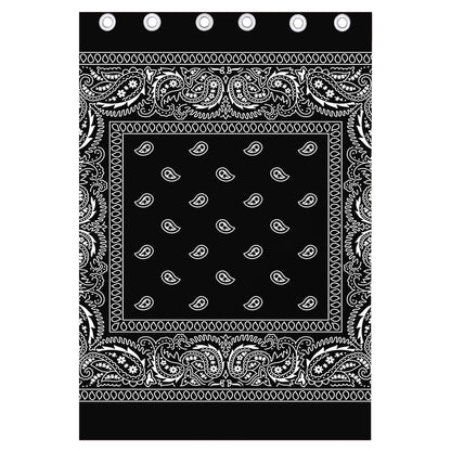 Black And White Paisley Bandana Print Curtain