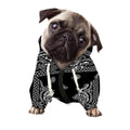 Black And White Paisley Bandana Print Dog Zip Up Hoodie