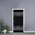 Black And White Paisley Bandana Print Door Sticker