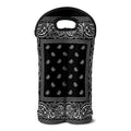 Black And White Paisley Bandana Print Double Neoprene Wine Tote