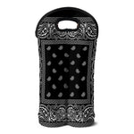 Black And White Paisley Bandana Print Double Neoprene Wine Tote