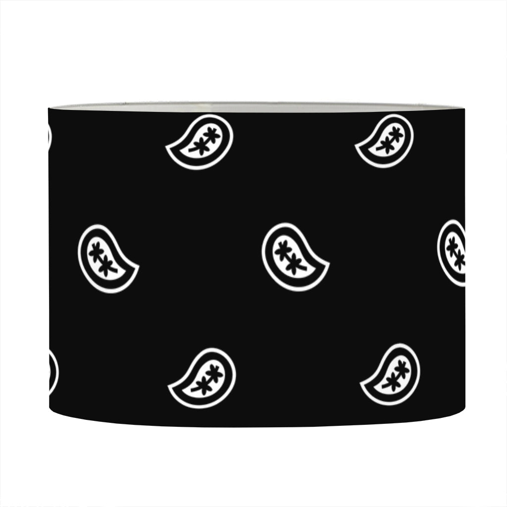Black And White Paisley Bandana Print Drum Lamp Shade