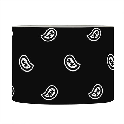 Black And White Paisley Bandana Print Drum Lamp Shade