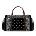 Black And White Paisley Bandana Print Duffel Bag