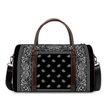 Black And White Paisley Bandana Print Duffle Bag