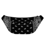 Black And White Paisley Bandana Print Fanny Pack