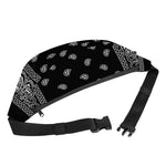 Black And White Paisley Bandana Print Fanny Pack