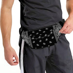 Black And White Paisley Bandana Print Fanny Pack