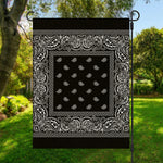 Black And White Paisley Bandana Print Garden Flag