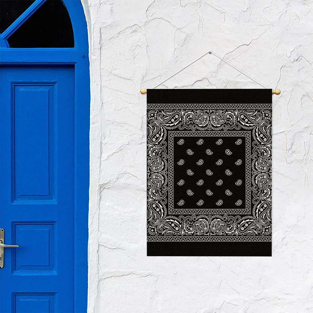 Black And White Paisley Bandana Print Garden Flag