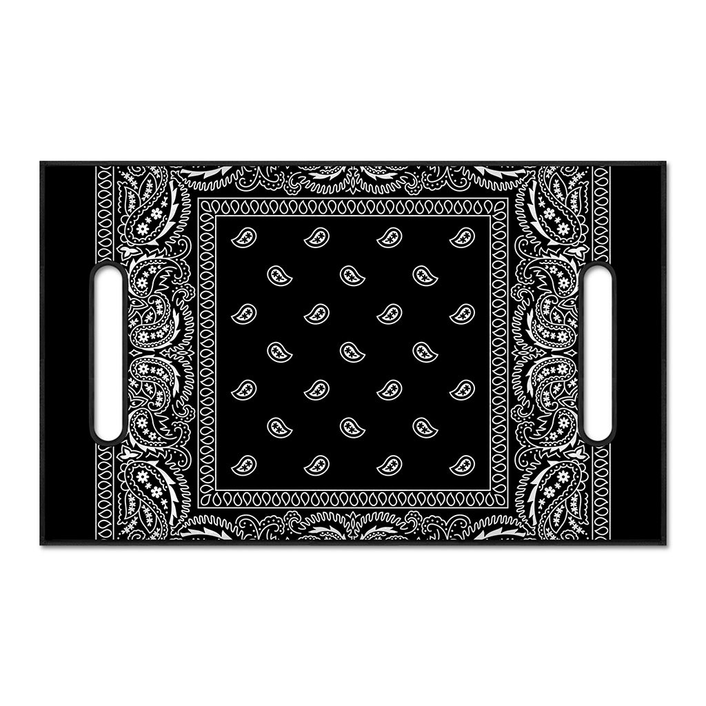 Black And White Paisley Bandana Print Golf Cart Seat Cover